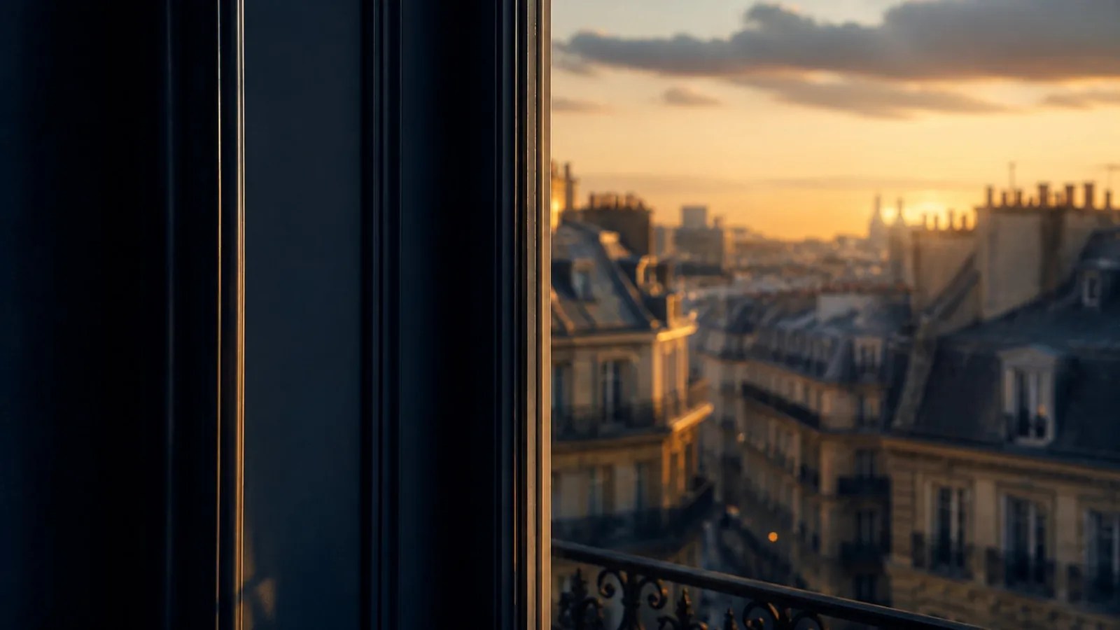 Fenêtre ouverte sur les toits de Paris